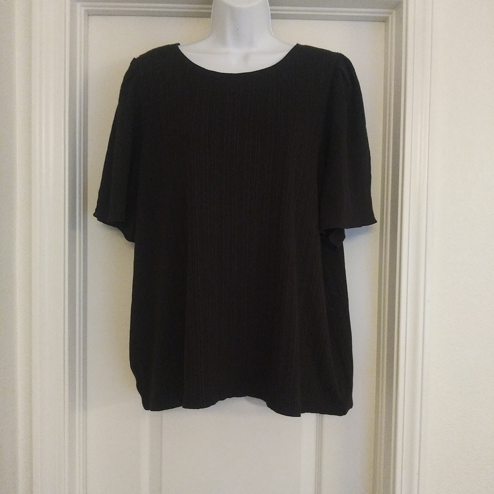 Madewell Black Ribbed T Shirt Top Size 1X